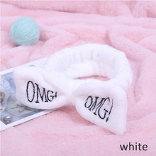 Load image into Gallery viewer, 2020 New OMG Letter Coral Fleece Wash Face Hairbands For Women Cute Soft Bow Girls Headbands Hair Bands Turban Hair Accessories