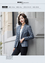 Load image into Gallery viewer, PEONFLY Classic Plaid Single Button Women Jacket Blazer Casual Notched Collar Slim Female Suits Coat Fashion Blazer Femme