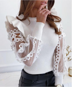 Fashion Bodycon Black White Women Pullover 2020 Autumn Winter Color Matching Knitting Female Turleneck Long Sleeve Sexy Sweater