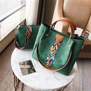 Rainbow Shoulder Strap Women Handbag High Capacity Tote Bag 2-Piece Set Handbag Women Famous Brand Shoulder Messenger Bags Sac