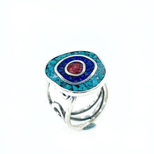 Load image into Gallery viewer, Coral, Turquoise, Lapis Hand Production Mosaic Silver Set Suit