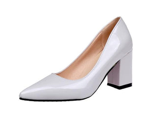 oymlg 2020 Women's High Heels Sexy Bride Party mid Heel Pointed toe Shallow mouth High Heel Shoes Women shoes big size 35-43