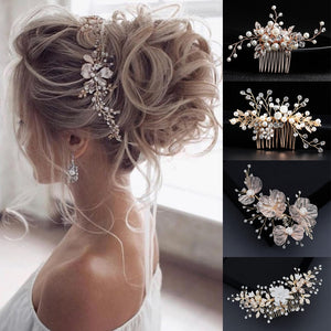 Mix Style Elegant Crystal Pearl Flower Hair Jewelry Wedding Hair Accessories Hair Comb Bridal tiara hair ornaments Wholesale