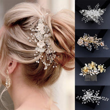 Load image into Gallery viewer, Mix Style Elegant Crystal Pearl Flower Hair Jewelry Wedding Hair Accessories Hair Comb Bridal tiara hair ornaments Wholesale