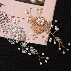 Mix Style Elegant Crystal Pearl Flower Hair Jewelry Wedding Hair Accessories Hair Comb Bridal tiara hair ornaments Wholesale