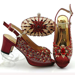 Italian New Design High Quality African Shoes And Bag To Match Nigerian Women Matching Shoes Bag Set In Royal Blue Color