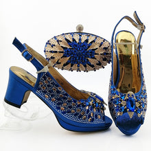 Load image into Gallery viewer, Italian New Design High Quality African Shoes And Bag To Match Nigerian Women Matching Shoes Bag Set In Royal Blue Color