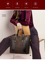 Load image into Gallery viewer, Ceossman New 3PCS Women&#39;s Bag Set Fashion Mirror Crocodile Pattern Handbag Solid Color Messenger Bag Shoulder Bag Wallet Bag