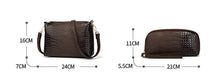 Load image into Gallery viewer, Ceossman New 3PCS Women&#39;s Bag Set Fashion Mirror Crocodile Pattern Handbag Solid Color Messenger Bag Shoulder Bag Wallet Bag