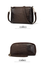 Load image into Gallery viewer, Ceossman New 3PCS Women&#39;s Bag Set Fashion Mirror Crocodile Pattern Handbag Solid Color Messenger Bag Shoulder Bag Wallet Bag