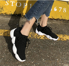 Load image into Gallery viewer, 2020 Mesh Sneakers Women Vulcanized Shoes Lace-Up Solid Flat Platform Spring Autumn Outdoor Pink White Wedges Shoes for Women