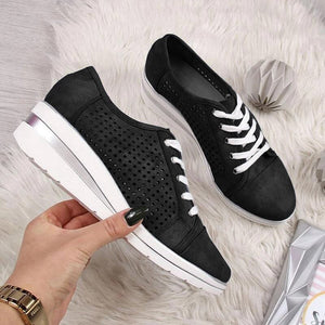 WDHKUN Autumn Women Flats Shoes Female Hollow Breathable Mesh Casual Shoes For Ladies Slip On Flats Loafers Lace Up Shoes Beach