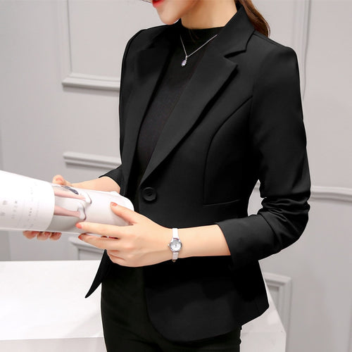 Black Women Blazer 2020 Formal Blazers Lady Office Work Suit Pockets Jackets Coat Slim Black Women Blazer Femme Jackets