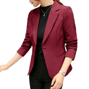 Black Women Blazer 2020 Formal Blazers Lady Office Work Suit Pockets Jackets Coat Slim Black Women Blazer Femme Jackets