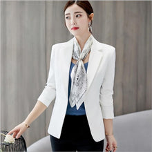 Load image into Gallery viewer, Black Women Blazer 2020 Formal Blazers Lady Office Work Suit Pockets Jackets Coat Slim Black Women Blazer Femme Jackets