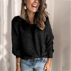 Sweater ladies crew neck cutout knitted jumper pullover women womens sweater women sweaters and pullovers streetwear o-neck