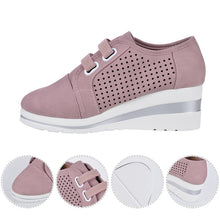Load image into Gallery viewer, 2020 Flock New High Heel Lady Casual Women Sneakers Leisure Platform Shoes Breathable Height Increasing Shoes Women Flats