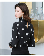 Load image into Gallery viewer, Heavyweight Mulberry Silk Shirt Blouse Women&#39;s 2020 Bow Collar Long Sleeve Office Lady Satin Tops