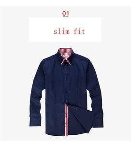 DEEPOCEAN Fashion Men Shirt Slim Fit Cotton Shirt Men Clothes Long Smart Casual Business  Formal Shirts Camisa De Hombre