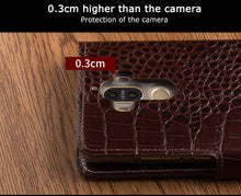 Load image into Gallery viewer, LANGSIDI brand Crocodile Flip phone case For iPhone 11 pro max Genuine leather card slot stand full protection cover with strap