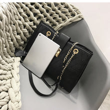 Load image into Gallery viewer, European Fashion Retro Female Tote bag 2020 New Quality PU Leather Women&#39;s Designer Large Handbag Lattice Chain Shoulder Bags