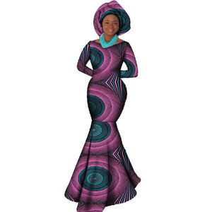 African Women Clothing Long Sleeve Dress Evening Sexy Dress Party Dresses Mermaid Dress Christmas Gift Plus Size 6XL BRW WY556