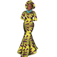 Load image into Gallery viewer, African Women Clothing Long Sleeve Dress Evening Sexy Dress Party Dresses Mermaid Dress Christmas Gift Plus Size 6XL BRW WY556