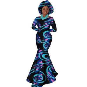 African Women Clothing Long Sleeve Dress Evening Sexy Dress Party Dresses Mermaid Dress Christmas Gift Plus Size 6XL BRW WY556