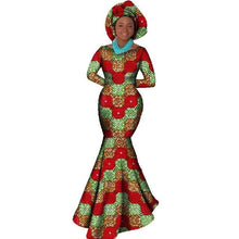 Load image into Gallery viewer, African Women Clothing Long Sleeve Dress Evening Sexy Dress Party Dresses Mermaid Dress Christmas Gift Plus Size 6XL BRW WY556