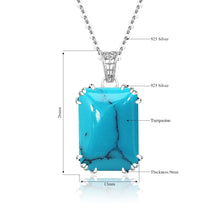 Load image into Gallery viewer, Bridal Jewelry Sets For Women Sterling Silver 925 Ring Earring Pendant Big Turquoise Gemstone Bohemian Jewelry Christmas Gift