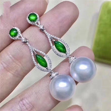 Load image into Gallery viewer, D727 PEARL SET FINE JEWELRY 925 STERLING SILVER ROUND 9-12MM NATURE FRESH WATER WHITE PEARLS JEWELRY SETS FOR WOMEN PRESENTS