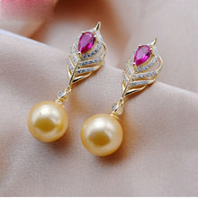 Load image into Gallery viewer, MEIBAPJ NEW SWEET REAL 925 STERLING SILVER FEATHER JEWELRY SET NATURAL PEARL PENDANT EARRINGS WEDDING JEWELRY FOR WOMEN