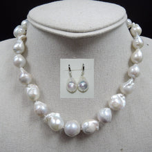 Load image into Gallery viewer, 100% NATURE FRESH-WATER Baroque PEARL NECKLACE earring-big pearls-nature colors