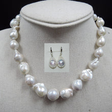 Load image into Gallery viewer, 100% NATURE FRESH-WATER Baroque PEARL NECKLACE earring-big pearls-nature colors