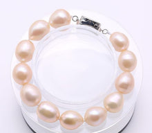 Load image into Gallery viewer, Unique Pearls jewellery Stone Natural Pearl Jewellery Set For Women Gift 11-12mm Pink Freshwater Pearl Necklace Bracelet Earring