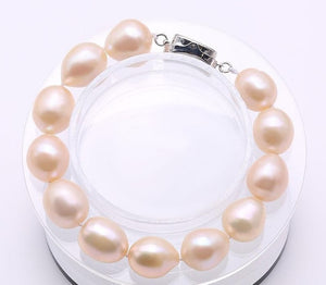 Unique Pearls jewellery Stone Natural Pearl Jewellery Set For Women Gift 11-12mm Pink Freshwater Pearl Necklace Bracelet Earring