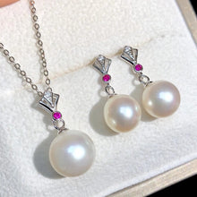 Load image into Gallery viewer, YIKALAISI 925 Sterling Silver Set Jewelry For Women 8-10mm Round Natural Freshwater Pearl Set New Arrivals Wholesales