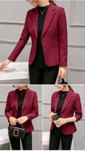 Load image into Gallery viewer, Black Women Blazer 2020 Formal Blazers Lady Office Work Suit Pockets Jackets Coat Slim Black Women Blazer Femme Jackets