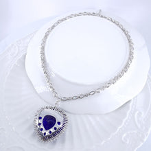 Load image into Gallery viewer, 2020 Hot sale New fashion luxury romantic blue heart CZ ZIRCON necklace wedding party birthday banquet jewelry free shipping!