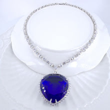 Load image into Gallery viewer, 2020 Hot sale New fashion luxury romantic blue heart CZ ZIRCON necklace wedding party birthday banquet jewelry free shipping!