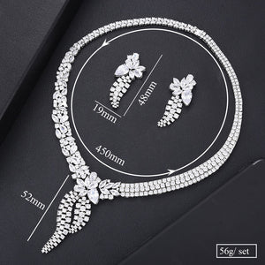 GODKI Luxury Flowers Necklace Earring Set Jewelry Set For Women Wedding Luxury Full Cubic Zircon Dubai Bridal Jewelry Set 2020