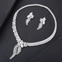 Load image into Gallery viewer, GODKI Luxury Flowers Necklace Earring Set Jewelry Set For Women Wedding Luxury Full Cubic Zircon Dubai Bridal Jewelry Set 2020