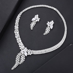 GODKI Luxury Flowers Necklace Earring Set Jewelry Set For Women Wedding Luxury Full Cubic Zircon Dubai Bridal Jewelry Set 2020