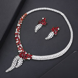 GODKI Luxury Flowers Necklace Earring Set Jewelry Set For Women Wedding Luxury Full Cubic Zircon Dubai Bridal Jewelry Set 2020