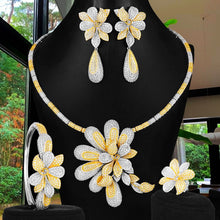 Load image into Gallery viewer, GODKI Luxury 4PCS Flowers Nigerian Jewelry Set For Women Wedding Engagement Party Cubic Zircon Dubai Bridal jewelry Set 2020