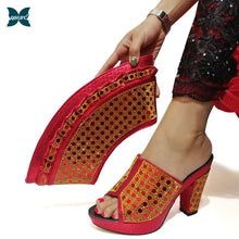 Load image into Gallery viewer, African Shoes And Bag Matching Set With Hot Selling Women Italian design Shoes And Bag Set For Party Wedding Red Color Shoes