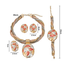 Load image into Gallery viewer, MUKUN African Jewelry Charm Necklace Earrings Dubai Gold Jewelry Sets for Women Wedding Bridal Bracelet Ring Pendant Jewelry Set