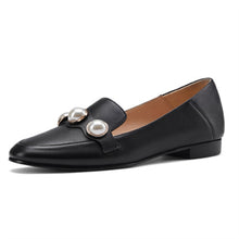 Load image into Gallery viewer, Smeeroon 2021 Big Size 34-40 Genuine Leather Single Shoes Women Pumps Top Quality Pearl Spring Summer Casual Shoes Ladies