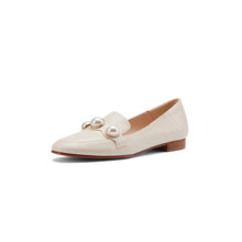 Load image into Gallery viewer, Smeeroon 2021 Big Size 34-40 Genuine Leather Single Shoes Women Pumps Top Quality Pearl Spring Summer Casual Shoes Ladies