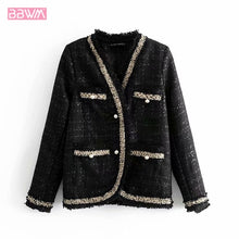 Load image into Gallery viewer, Autumn V-neck Long Sleeve Small Fragrant Pearl Buckle Women&#39;s Jacket Coat Vintage Casual Fashion Chic Female Tops